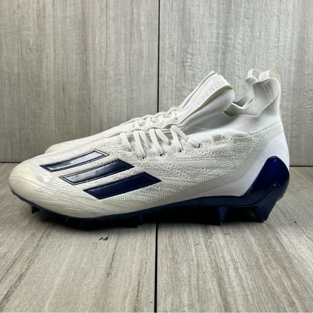 NEW Adidas Adizero Primeknit Football Cleats‎ White Navy gv9624 Mens Size 13